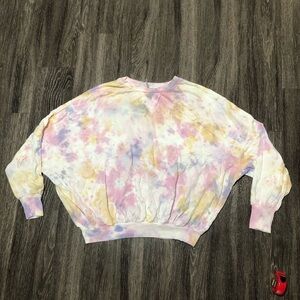 Young Fabulous & Broke Pastel Tie Dye Thin Sweater M Dolman Sleeve YFB